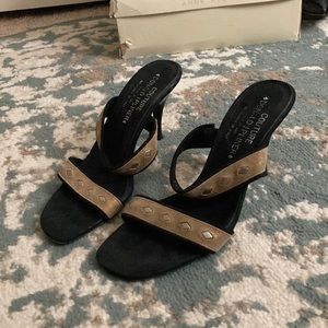 Black and Gold Heels size 8